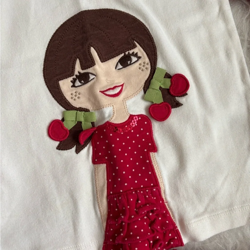 Gymboree Girls 3 Piece Americana White & Cherry Red Tees & Skort